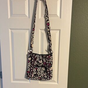 Vera Bradley Black and Pink Patterned Crossbody Bag